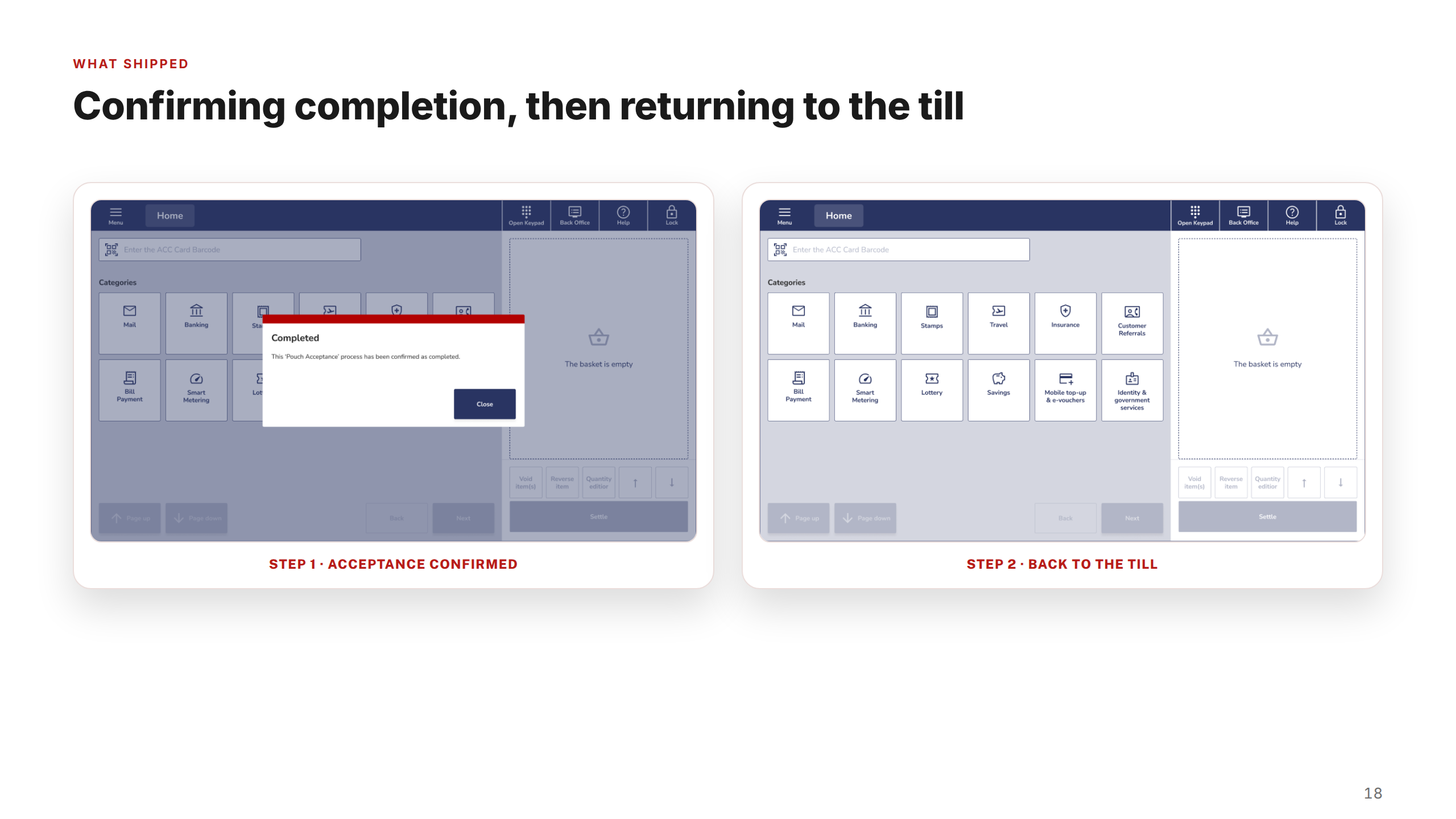 Screens — Completed