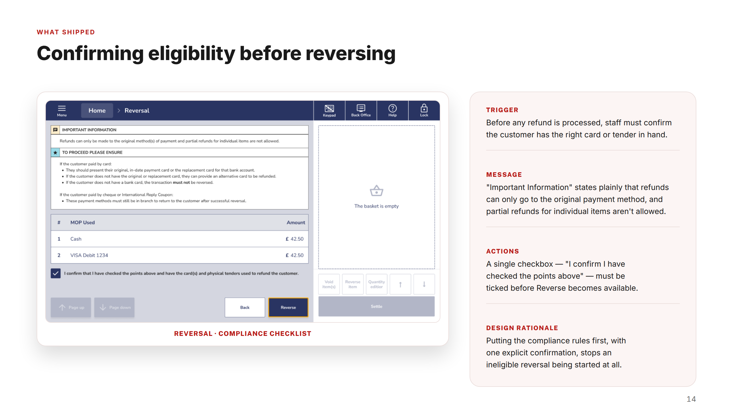 Screen — Compliance Checklist
