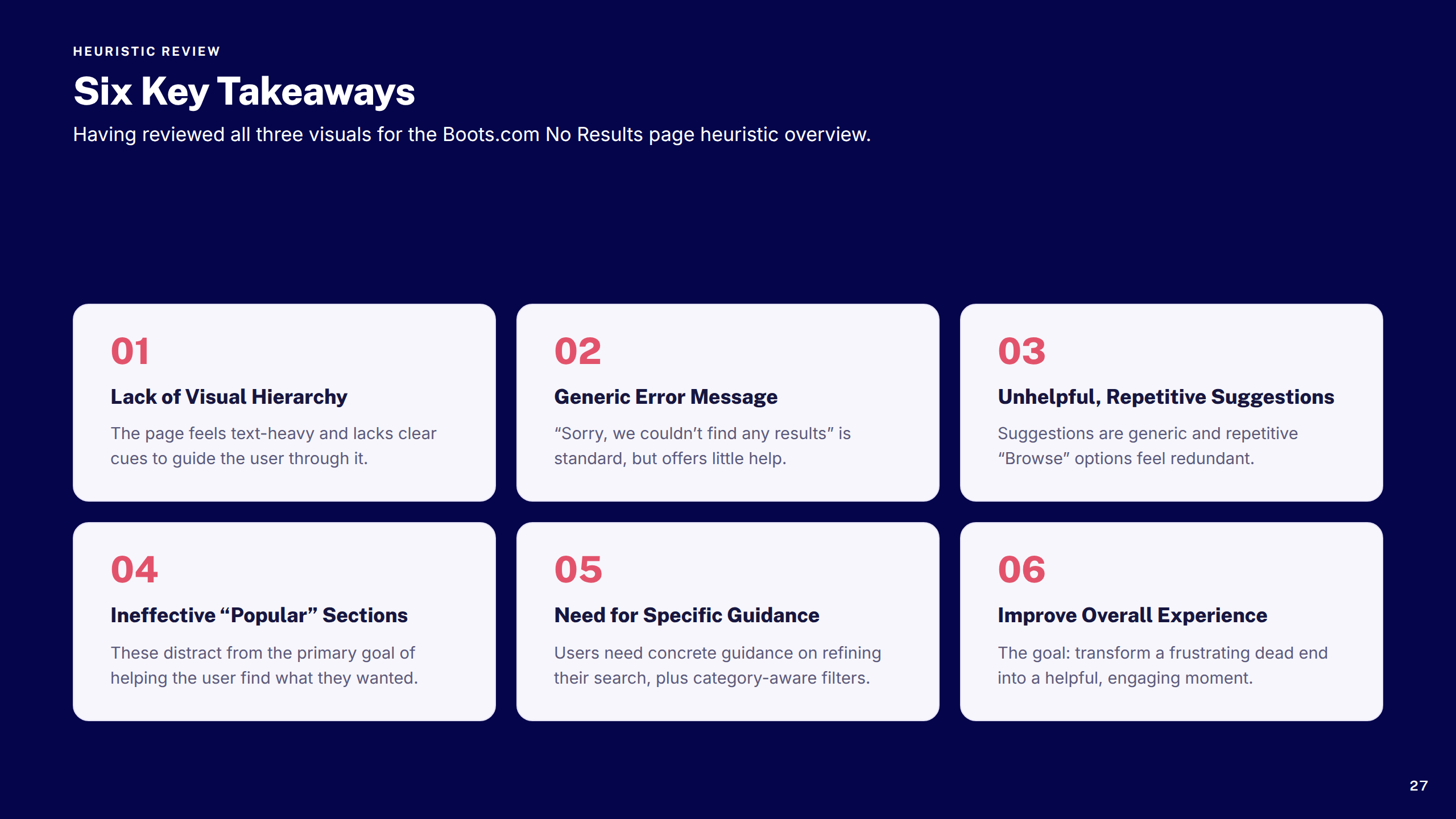 Heuristic Review Takeaways