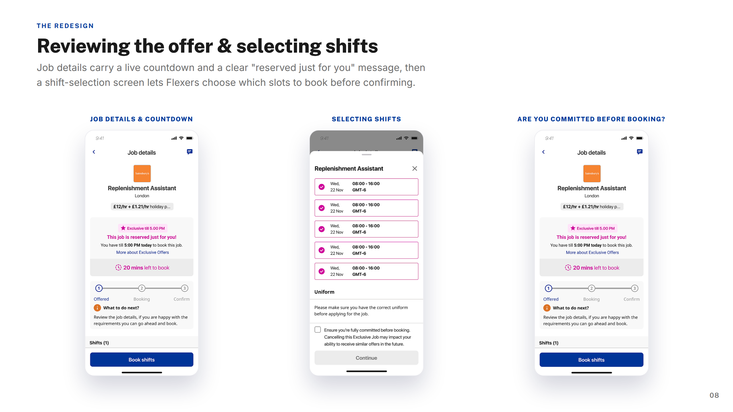 Screens — Review & Select