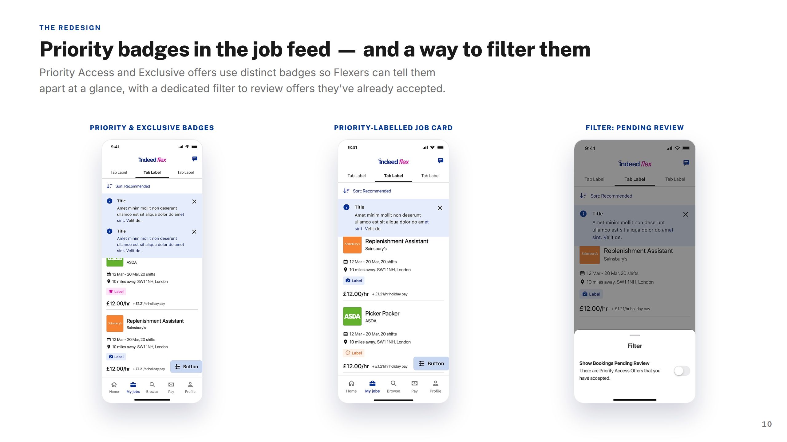 Screens — Badges & Filter